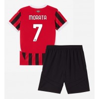 AC Milan Alvaro Morata #7 Fotballklær Hjemmedraktsett Barn 2024-25 Kortermet (+ korte bukser)